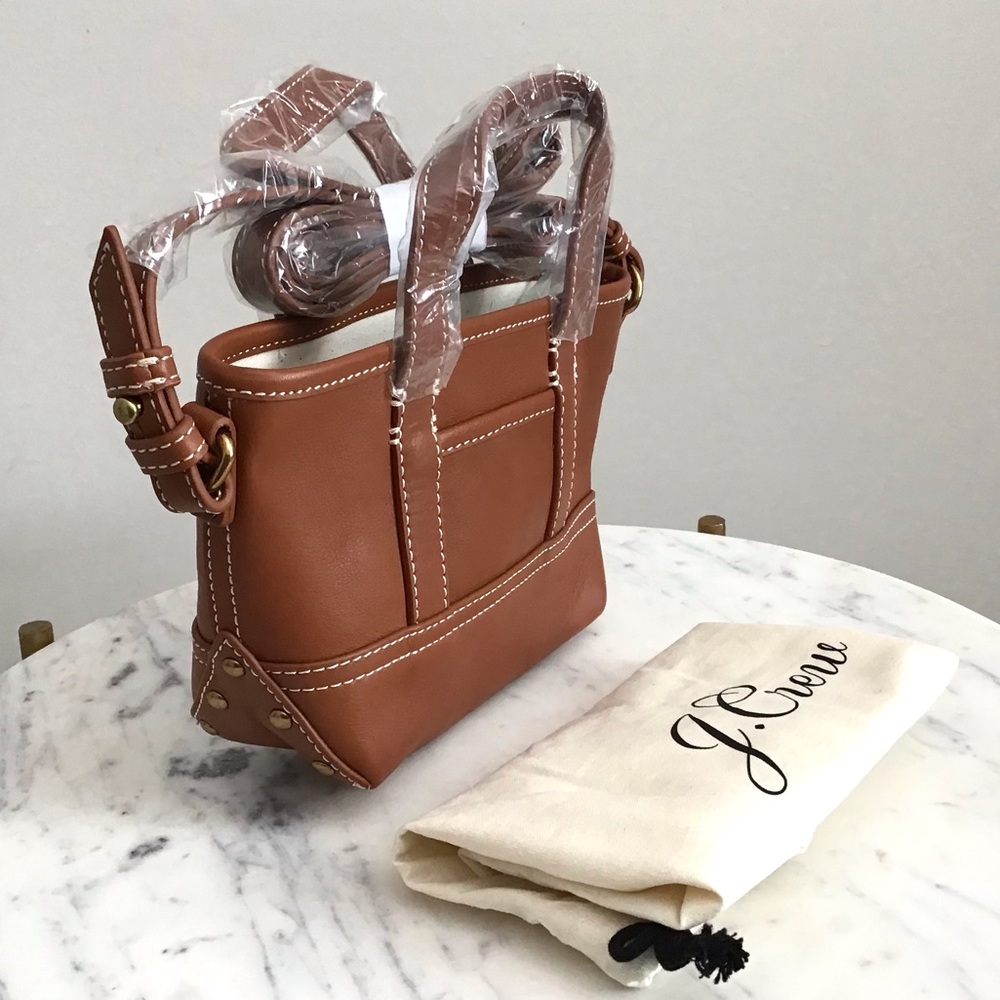 J. CREW Leather Mini Montauk Tote Bag New - Picture 6 of 14